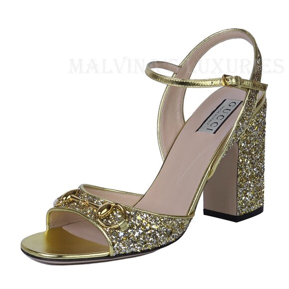 GUCCI SHOES GOLD METALLIC HORSEBIT SANDALS $990 sz 40 10 - Picture 9 of 16